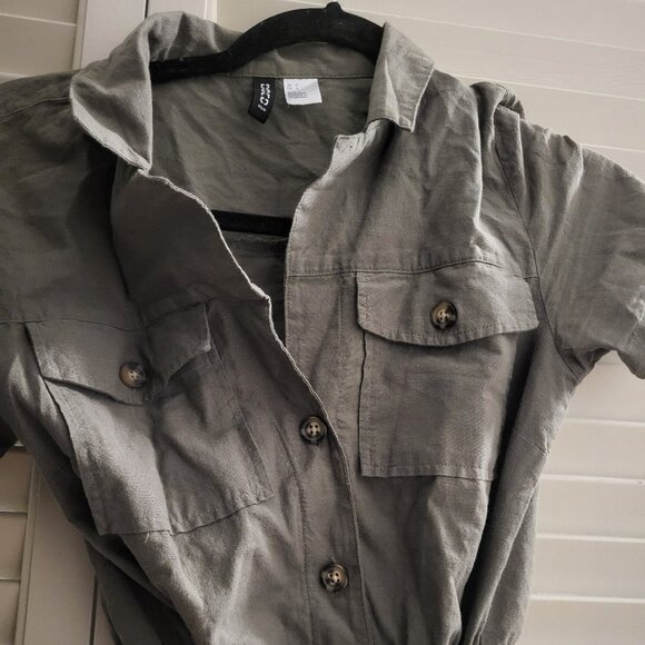 Women's Khaki Short Romper H&M Size 0 - Picture 2 of 6